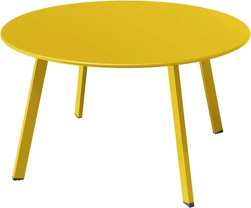 Miniatura 11 de Mesa redonda para café de acero Grand Patio para patio, mesa auxiliar grande resistente a la intemperie para exteriores, color negro