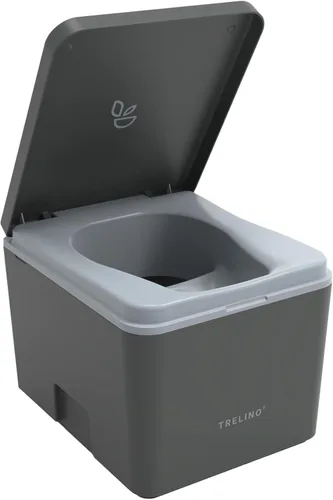 Miniatura 8 de TRELINO Inodoro de Compostaje Evo S Blanco, Inodoro Portátil para Acampar y Exteriores, Inodoro, Capacidad de 1.2 galones y 1.6 galones, 13 x 15.4 x