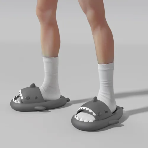Miniatura 9 de XPKWS Sandalias de tiburón para mujeres y hombres, unisex, pantuflas de nube para adultos, sandalias de playa con suela gruesa