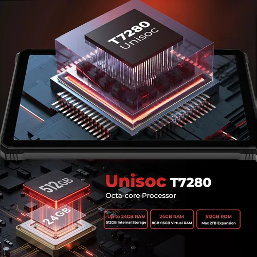 Miniatura 4 de HOTWAV R9 Plus Tableta Rugosa, Tableta Impermeable de 11 Pulgadas 2K FHD+ 24GB + 512GB/TF 2TB Android 14, Batería de 20080mAh, 64MP+16MP, Octa-Core