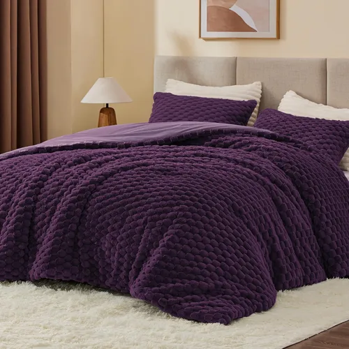 Miniatura 18 de BEDELITE Juego de Edredón Esponjoso Twin - Edredón Suave de Vellón Beige para Cama Twin, Juego de Ropa de Cama Lujoso y Cálido para Invierno, Juego
