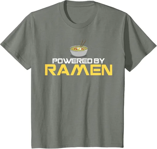 Miniatura 103 de Camiseta de fideos de anime japoneses Powered By Ramen, Negro, S