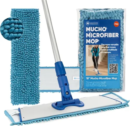 Miniatura 6 de Sistema de trapeador de microfibra Mucho de 10 pulgadas, mopa para limpieza de suelos, mopa de madera dura para pisos de azulejos, laminados
