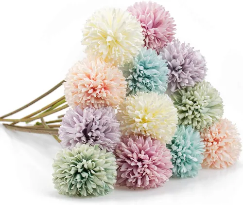 Foraineam 12 piezas de flores artificiales de seda multicolor, hortensias falsas, ramo de boda para el hogar, oficina, fiesta, decoración de boda