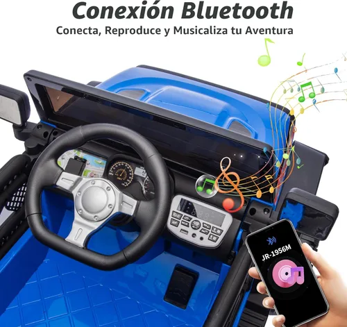 Miniatura 7 de Hikiddo - Coche eléctrico de 24 V para niños, vehículo eléctrico para montar, camioneta de juguete para niños pequeños de 3 a 5 años con control Azul
