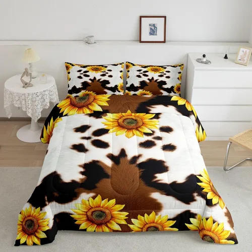 Miniatura 27 de Erosebridal - Juego de edredón tamaño King con diseño de Árbol de la Vida, juego de cama colorido de sol y luna para hombres y mujeres, edredón