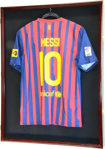 Miniatura 6 de XL Jersey Vitrina 98% Protección UV - Fútbol/Hockey/Béisbol/Baloncesto/Fútbol Shadowbox Montaje en Pared negro (Black Wood Finish)