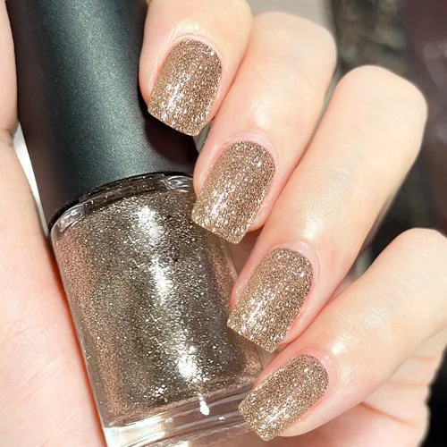 Miniatura 21 de COSMOO Esmalte de uñas de glitter negro de secado rápido, 12 ml, resistente a las astillas, vegano, de secado rápido, con vetas, de larga duración