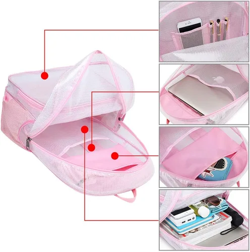 Miniatura 5 de Mygreen Mochila aprobada para estadios, mochila escolar resistente para laptop 15.6, transparente, Modernoajustado