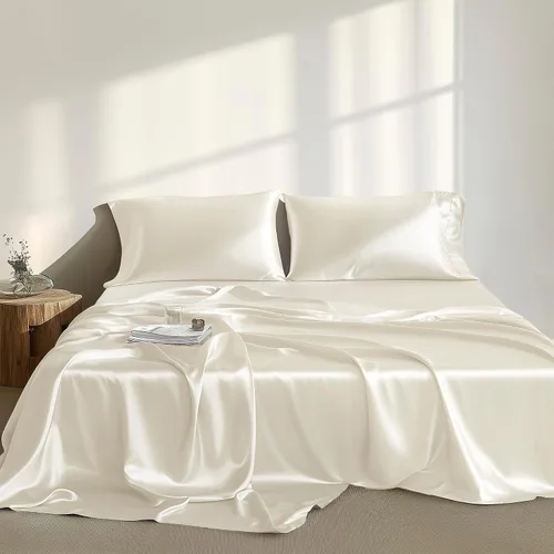 Miniatura 54 de Madison Park Essentials Juego de 2 fundas de almohada de satén para cabello y piel, lujosamente suave, sedosa con brillo natural, fresca al tacto