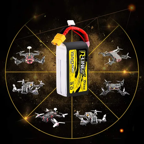 Miniatura 5 de Tattu R-Line 14.8V 1550mAh 4S 120C Batería Lipo con enchufe XT60 para FPV Racing Drones