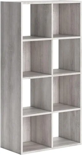 Miniatura 21 de Diseño exclusivo de Ashley Paxberry. Organizador de almacenamiento o librero moderno de 6 cubos, color blanqueado