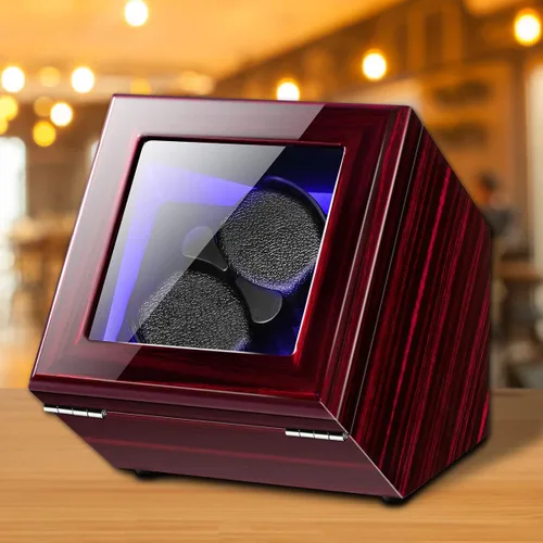 Miniatura 4 de Double Watch Winder for Rolex with Quiet Motor, Blue LED Light & Flexible Watch Pillows Watch Winders for 24 Automatic Watches with AC Adapter or
