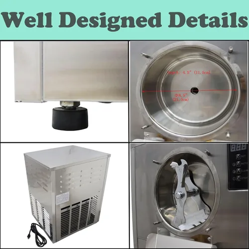 Miniatura 7 de Máquina comercial de helado duro para servir helados duros de acero inoxidable con panel de operación inteligente 25-30L/H Máquina de helado