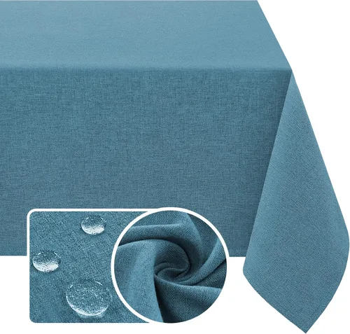 Miniatura 10 de H.VERSAILTEX Mantel de Lino Texturizado 60 x 84 pulgadas Impermeable Mantel Decorativo Antiderrames con Aspecto de Lino para Mesa de Fiesta Tela