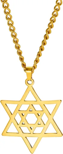Miniatura 19 de EUEAVAN Collar con dije de estrella de David contra el mal de ojo de seis puntas con dije de estrella de David, hexagrama demoníaco religioso