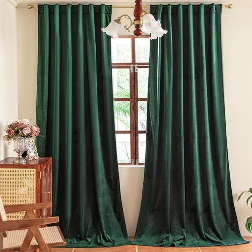 Miniatura 16 de YOFUN Cortinas de terciopelo negro de 84 pulgadas de largo, con pestaña trasera, paneles de protección de privacidad