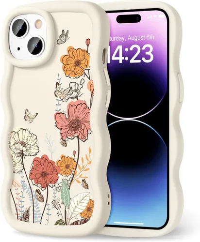 Miniatura 152 de Compatible con iPhone SE/8/7 Funda para Mujeres y Niñas, Marco Ondulado Rizado con Patrón Lindo, Estética Delgada Suave Silicona TPU Parachoques