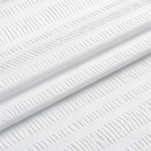 Miniatura 3 de Aiyufeng Moga - Cortina para ducha blanca con textura en relieve, cortina de tela para baño - Tela suave y lujo de spa hotelero, impermeable, Blanco