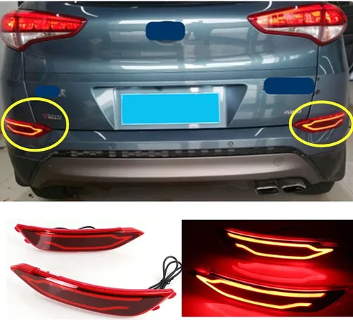 Miniatura 9 de Conjunto de Luz Trasera LED - Compatible con Hyundai Tucson 2015-2017, Reflector de Parachoques, Luces de Conducción, Freno, Antiniebla