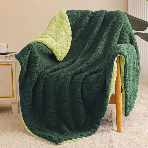 Miniatura 21 de Exclusivo Mezcla Manta Sherpa Reversible de Tamaño Individual, Mantas de Forro Polar Gruesas y Cálidas para Invierno, Felpa Suave y Esponjosa