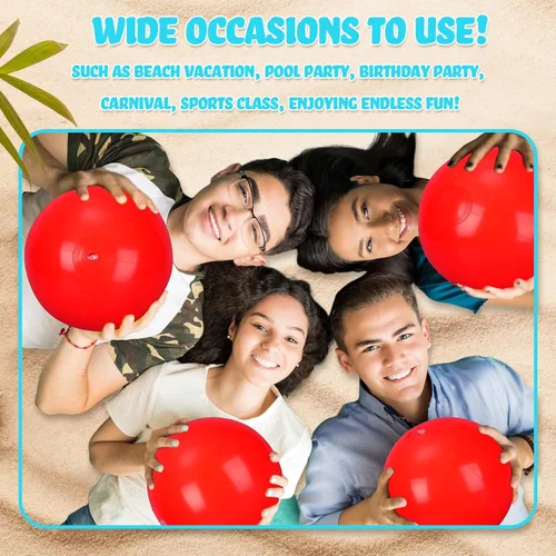 Miniatura 5 de Raiten 12 bolas de playa inflables de playa, bola inflable grande flotante para piscina, recuerdos de fiesta al aire libre, suministros de fiesta