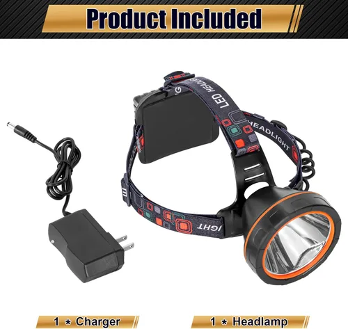 Miniatura 7 de Linterna frontal LED recargable, faro frontal impermeable súper brillante, linterna para casco duro para la caza de mapaches, pesca, camping