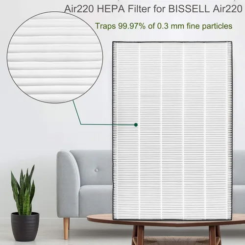 Miniatura 6 de Filtro HEPA de repuesto de alta eficiencia 2678 + filtro de carbono activado 2677 para Bissell Air220 Air320, 1 prefiltro HEPA verdadero y 1 filtro