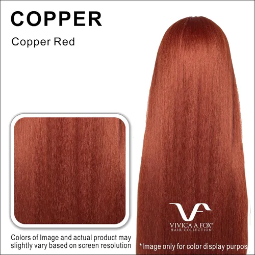 Miniatura 7 de Vivica A. Fox WNB-2, mezcla de cabello humano, peluca de encaje frontal, color rojo cobre