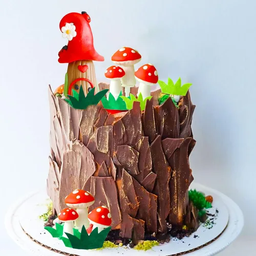 Miniatura 3 de Decoración de pastel de hongos del bosque de hongos Woodland Baby Shower,decoración de pastel de bosque de mariquita de setas decoración de pastel
