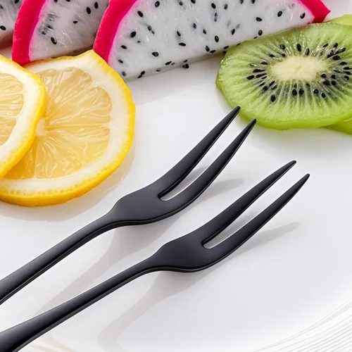 Miniatura 3 de Tenedores de Acero Inoxidable de Cangrejo Negro, Tenedor Escargot de 2 Puntas para Degustar Aperitivos, Tenedores Portátiles para Cóctel, Ensalada