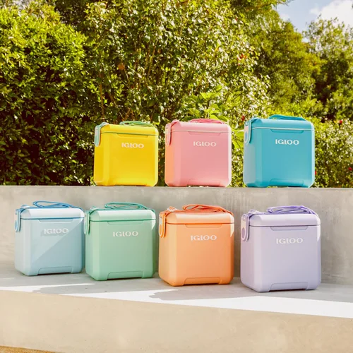 Miniatura 11 de Igloo Tag Along Too Coolers Enfriador de estilo picnic de carcasa dura aislada Cofre de hielo rodante Lila