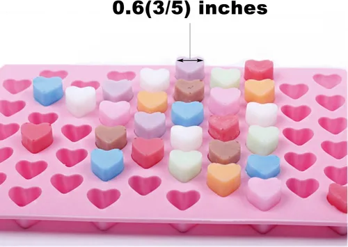 Miniatura 3 de Mini moldes de silicona con forma de corazón de 55 cavidades para hornear, molde de chocolate con forma de corazón, moldes de caramelo de San