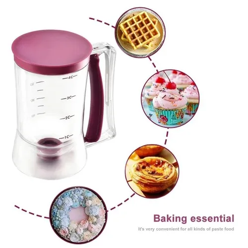 Miniatura 5 de Cupcakes Dispensador de panqueques para galletas, magdalenas, gofres para hornear, dispensador de masa, dispensador de crema, dosificador de taza