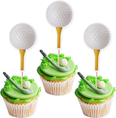 Miniatura 14 de Rsstarxi Paquete de 40 adornos de béisbol para cupcakes con temática de pelota deportiva, para decoración de pasteles de baby shower, temática