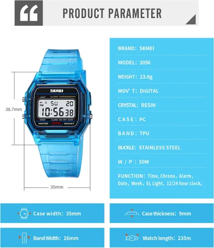 Miniatura 5 de FANMIS Reloj digital deportivo multifuncional para hombre y mujer, resistente al agua, LED, electrónico, tácticas militares, cronómetro