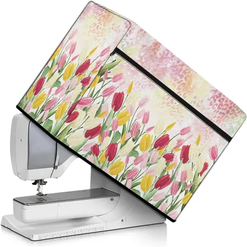 Miniatura 33 de Funda para máquina de coser con estampado floral, estilo bohemio, resistente a las manchas, ligera, impermeable, cubierta antipolvo con bolsillos