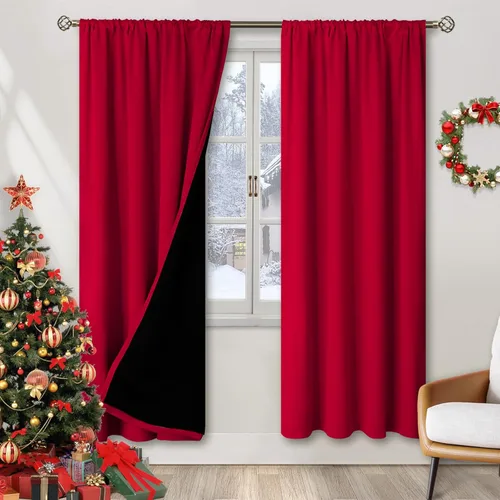 Miniatura 54 de BGment - Cortinas opacas para sala de estar de 63 pulgadas de largo, juego de 2 paneles, cortinas para oscurecer toda la habitación, cortinas