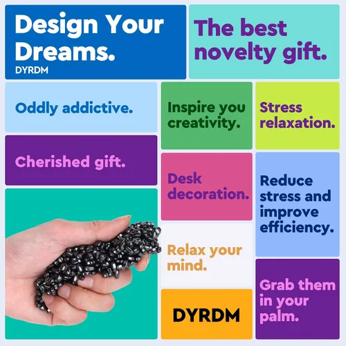 Miniatura 8 de Más de 300 masillas de ferrita originales de color negro, piedras sensoriales, para adultos para aliviar el estrés y el escritorio, artículos