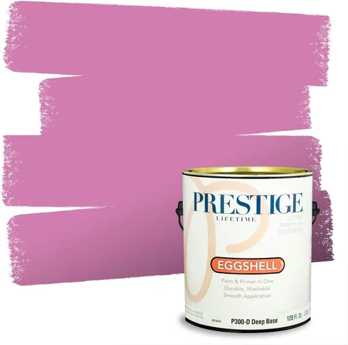 Miniatura 107 de Prestige Paints E100-T-SW6591 Pintura exterior e imprimación en uno, 1 galón, plano, combinación comparable de Sherwin Williams Amaryllis, 1 galón
