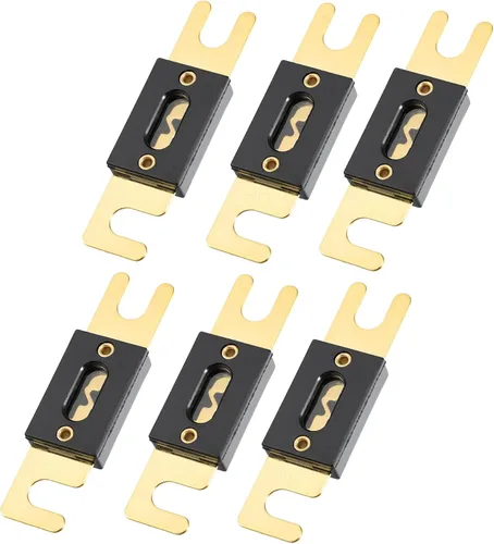 Miniatura 20 de X AUTOHAUX 6 unids 275A oro tono plateado ANL fusible universal para inversores coche vehículo camión audio