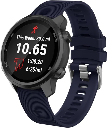 Miniatura 10 de ISABAKE Correa de reloj para Garmin Forerunner 245/645 Music, correa de repuesto de silicona de liberación rápida de 0.787 in para Vivoactive 3/Venu