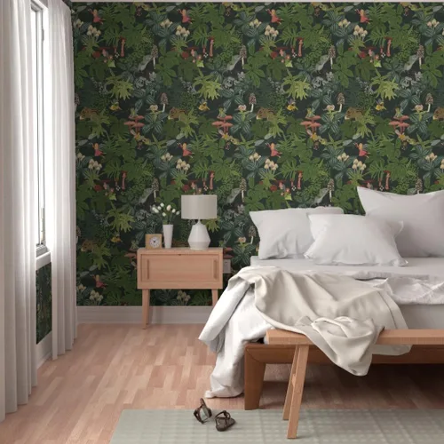 Miniatura 5 de Spoonflower Muestra de papel tapiz extraíble - Bosque de hadas del bosque extra grande rosa naturaleza niños caprichoso bebé personalizado
