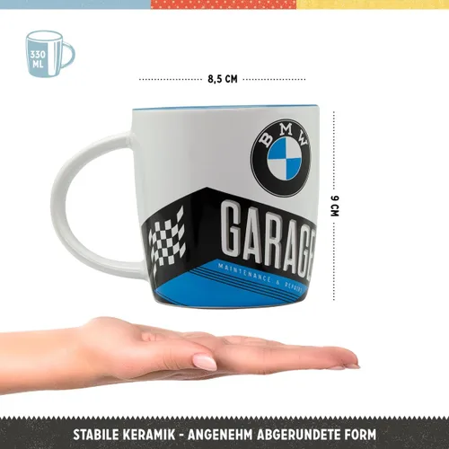 Miniatura 2 de Nostalgic-Art Taza de café retro, 11.2 oz, producto oficial (OLP), BMW – Garaje – Idea de regalo para los fanáticos de los accesorios de coche, taza