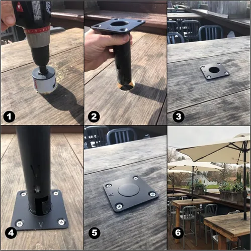 Miniatura 3 de Pilot Rock Patio Buddy - Soportes de paraguas extraíbles para paios, mesas, documentos, cubiertas y barcos - Fabricado en Estados Unidos