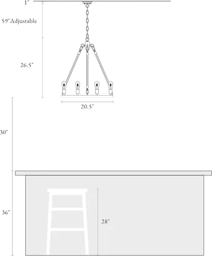 Miniatura 7 de LNC - Candelabros de granja de 20.5 pulgadas con ruedas redondas rústicas para comedor y sala de estar, dormitorio y vestíbulo