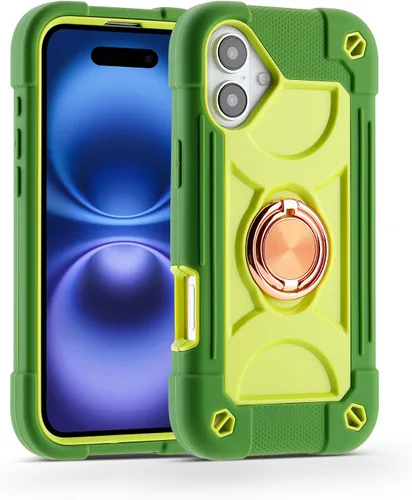 Miniatura 48 de MARKILL Funda compatible con iPhone 15 de 6.1 pulgadas con soporte integrado, [grado militar resistente de cuerpo completo] protección contra Rosa