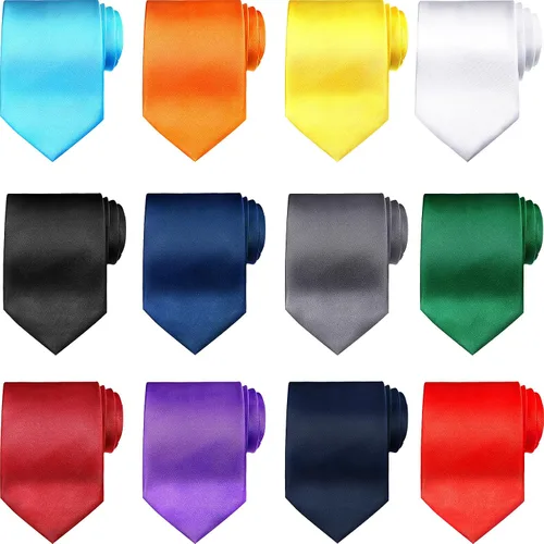 SATINIOR Corbatas de clip para niños, corbata formal de color sólido con correa elástica para el cuello para niños, uniformes escolares de graduación