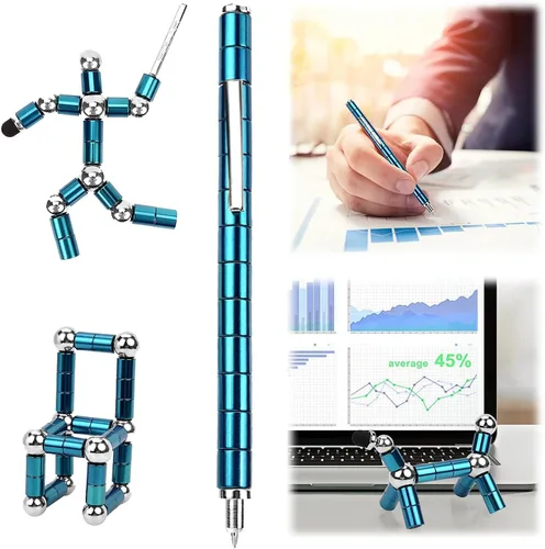 Miniatura 5 de QAQcew Bolígrafo de juguete, bolígrafo de juguete magnético para aliviar la ansiedad, bolígrafo magnético de juguete para aliviar la presión, Azul