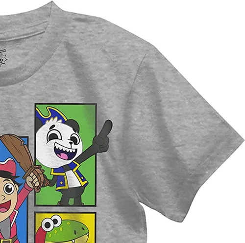 Miniatura 5 de Ryan's World Camiseta para niños - Ryan Toys Review - Camiseta oficial (gris jaspeado, talla S-4), Gris jaspeado